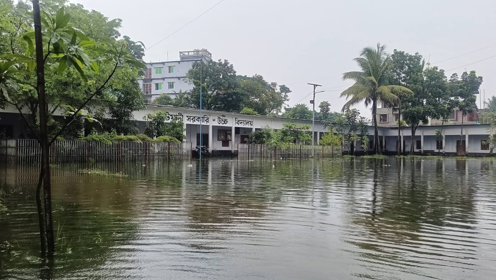 টানা ভারীবর্ষনে জলাবদ্ধ সৃষ্টি,কটিয়াদী সরকারি উচ্চ বিদ্যালয়ের অর্ধবার্ষিক পরীক্ষা স্থগিত